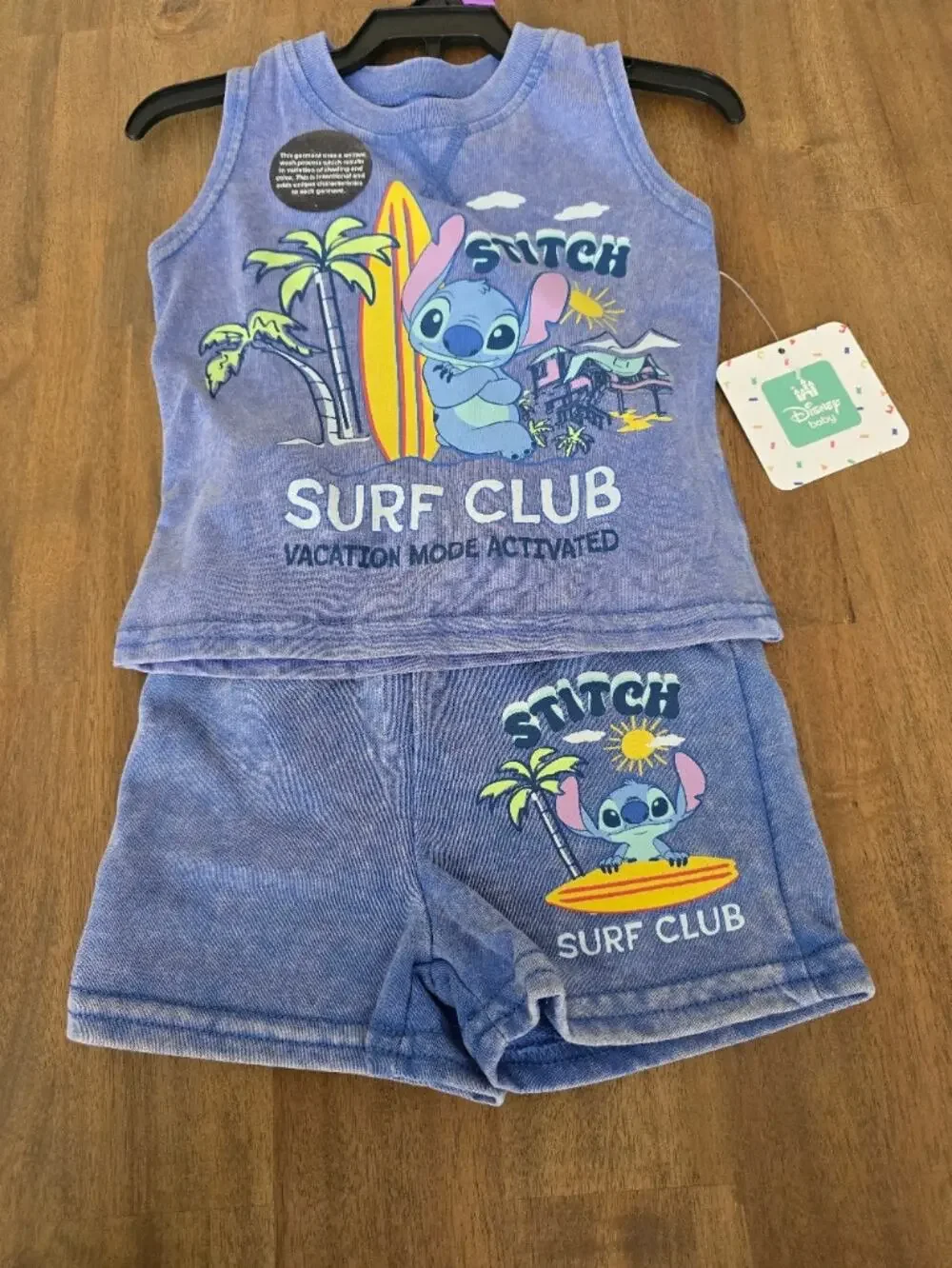 Disney Stitch Baby Boys Sleeveless Graphic Tank Top and Shorts 12 Months